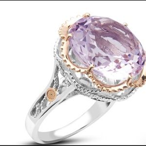 Crescent Gem Ring Featuring Rose Amethyst